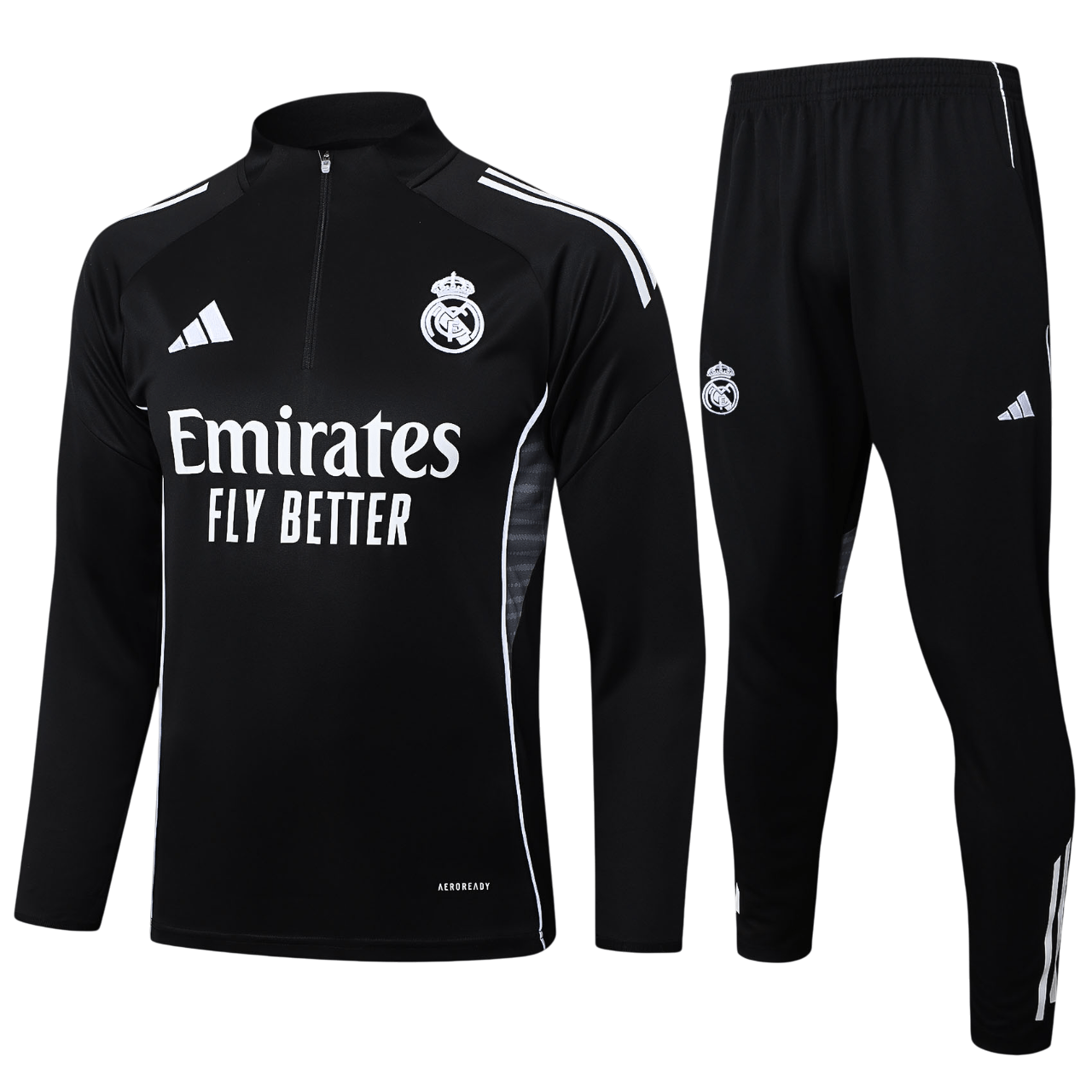 REAL MADRID - BLACK / WHITE TRACKSUIT